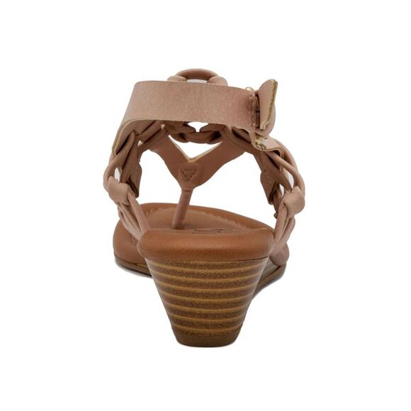 SUGAR Womens Pink Woven Demi Wedge Simone Open Toe Wedge Thong Sandals 8 M - Picture 3 of 4